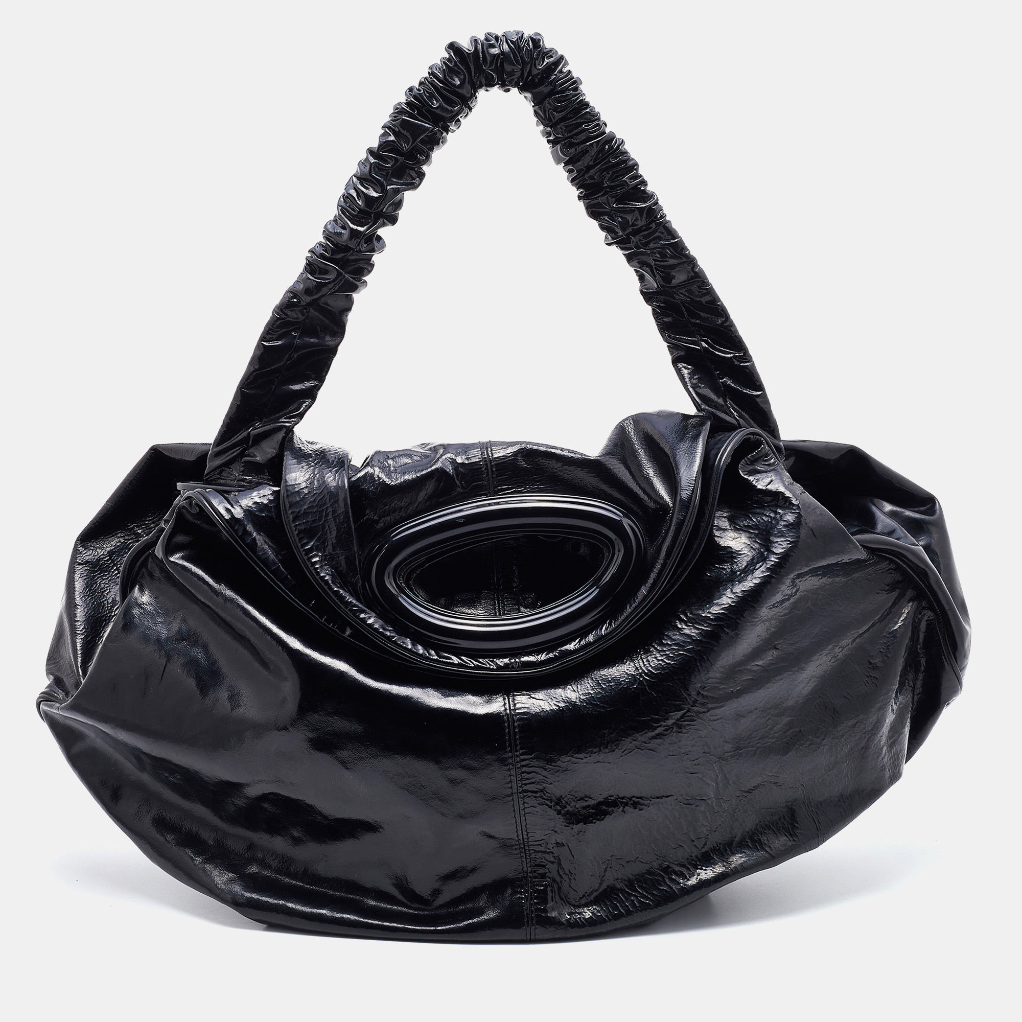 Marni Black Patent Leather Hobo